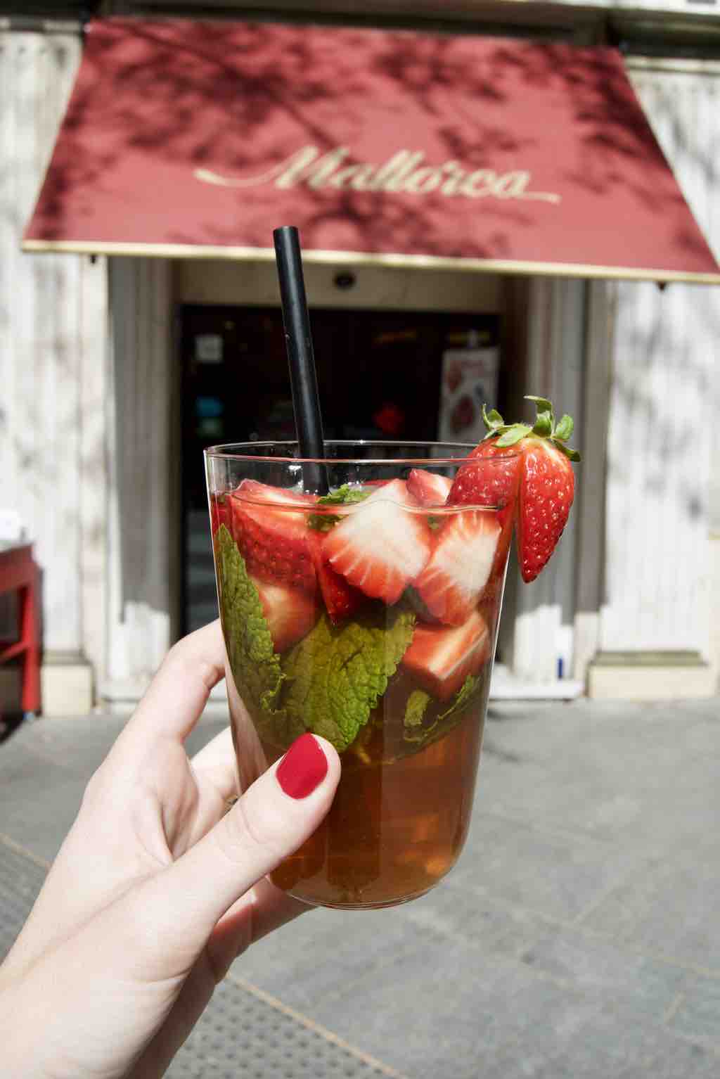 Té frío con fresas de Pastelería Mallorca